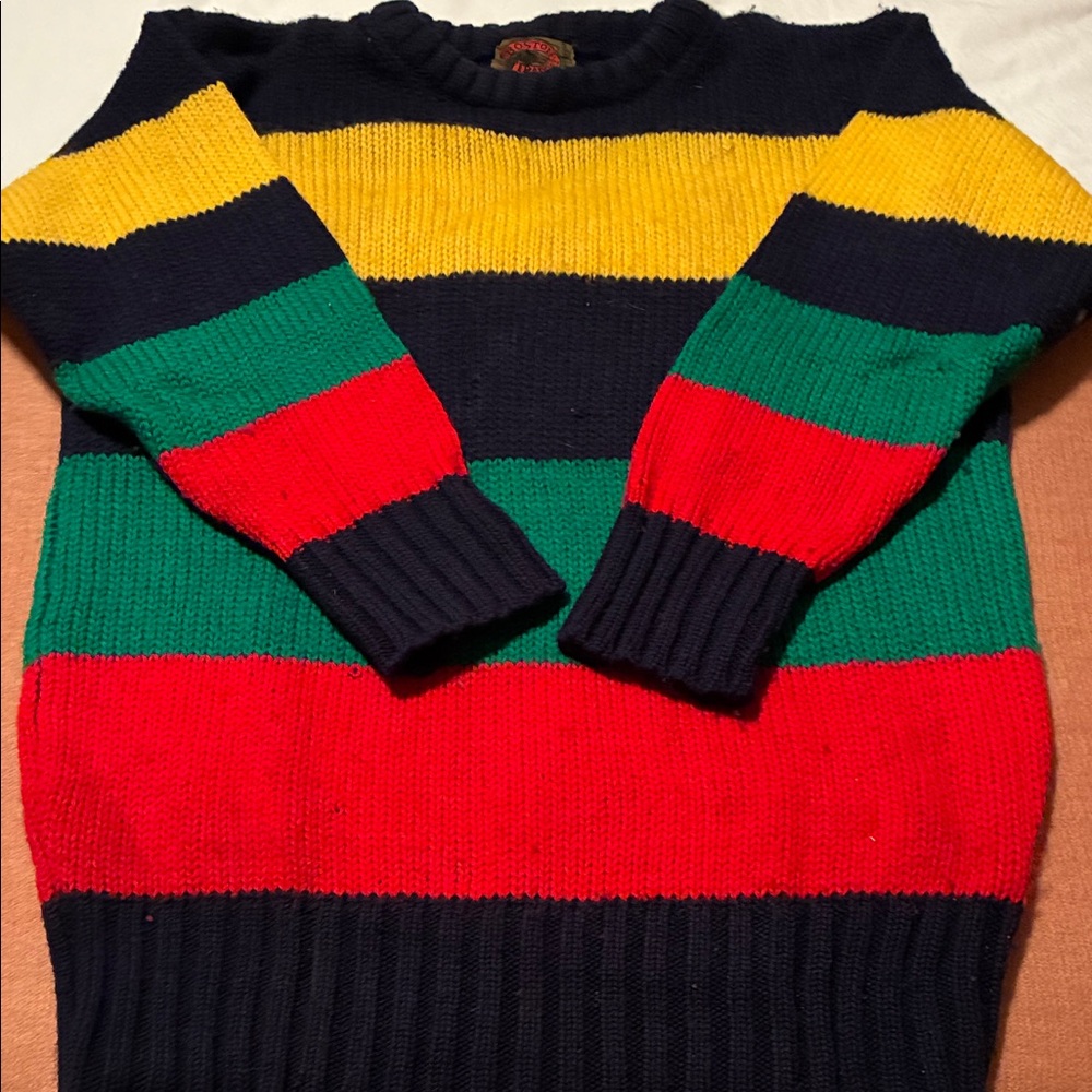 Boston Traders Men's Multicolor Striped Crewneck Sweater